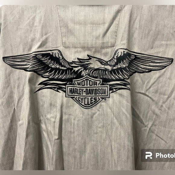 🏍️🔥Harley-Davidson Sharp Harley Cycles Back Logo 100% Cotton Button Down Shirt - Picture 3 of 6